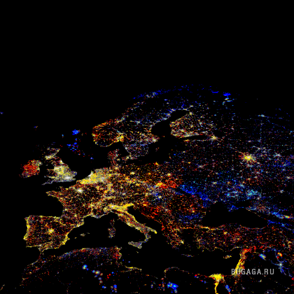 Взгляд из космоса. Проект Nighttime Lights of the World.