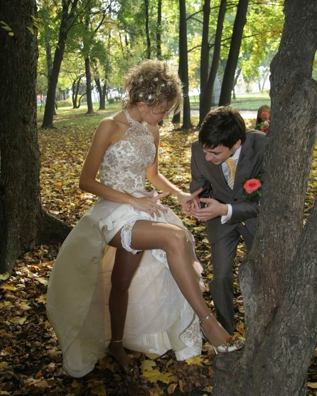 Русская невеста трахается в свадебном платье