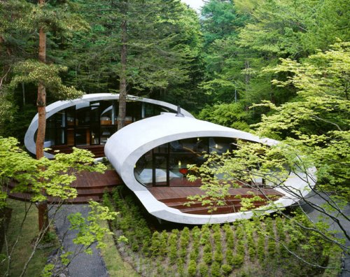 Инопланетный дом в японском лесу
