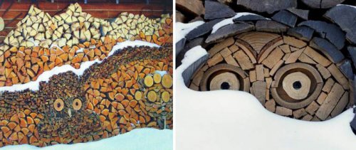Заготовка дров с креативным подходом (13 фото)