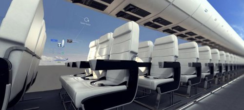 Через 10 лет пассажиры смогут наслаждаться панорамными видами неба в самолётах без окон (5 фото)