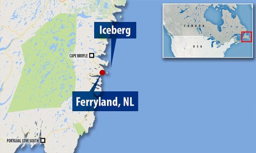 Гигантский айсберг, появившийся у канадского побережья, привлекает всё больше туристов в небольшую рыбацкую деревушку (6 фото + видео)
