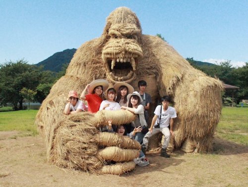 Соломенные скульптуры на фестивале Wara Art Festival в Японии (8 фото)