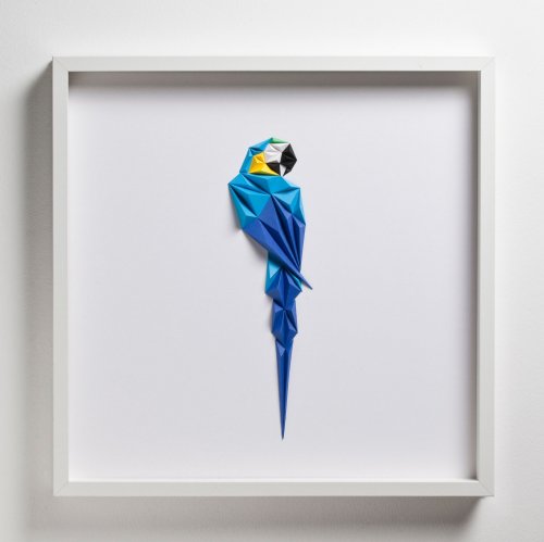 Геометрические красочные птицы из бумаги, созданные турецким художником Тайфуном Тинмазом (10 фото)