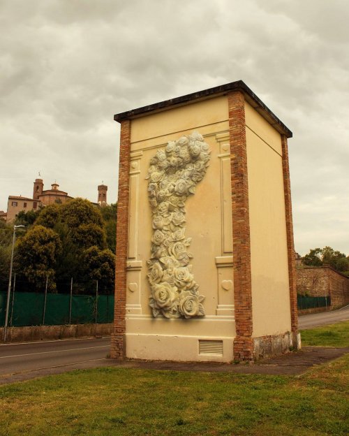 Потрясающее граффити художника Eron, которое невероятно похоже на скульптурную композицию (16 фото)