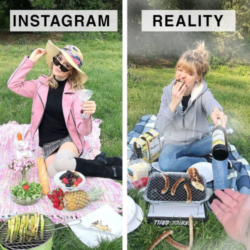 Весёлая немка продолжает разоблачать "идеальные" фотографии из Instagram (18 фото)