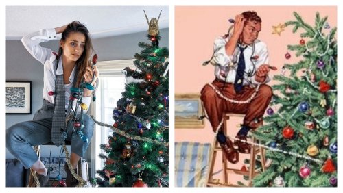 Фотограф воссоздала старые рождественские открытки по-новому (6 фото)