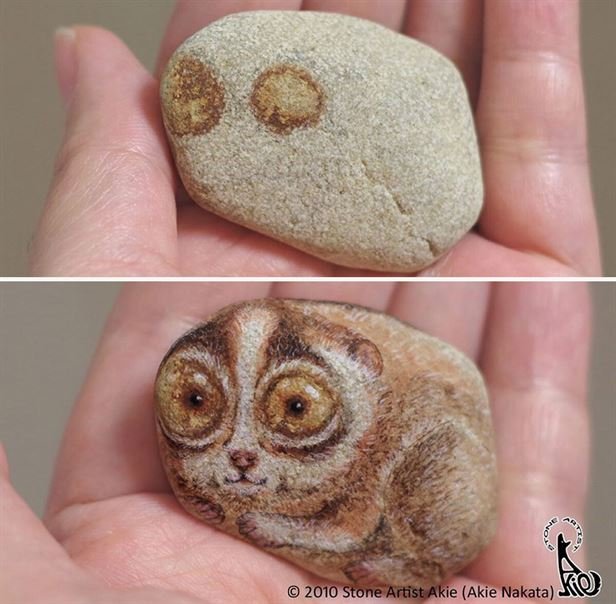 Японская художница оживляет камни, превращая их в очаровательных животных (33 фото)