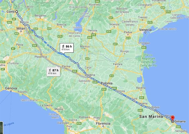 Итальянец вышел "остыть" после ссоры с женой и оказался в 418 километрах от дома (2 фото)
