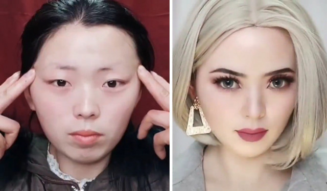 Азиатский макияж: до и после (23 фото)