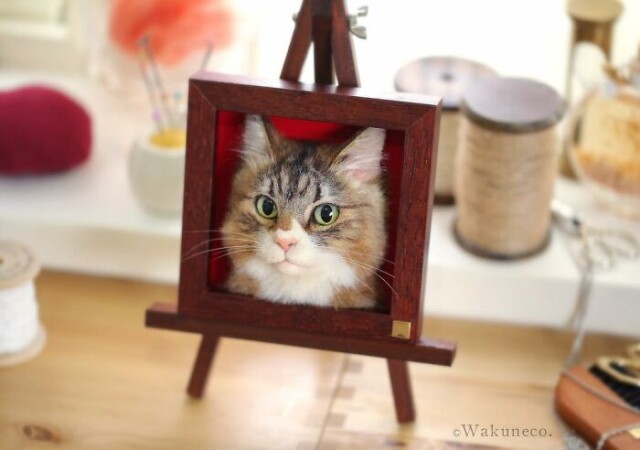 Гиперреалистичные 3D-портреты кошек из валяной шерсти (20 фото)