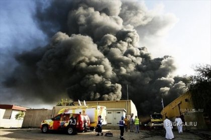 Сильный пожар в городе Дубай