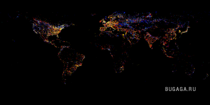 Взгляд из космоса. Проект Nighttime Lights of the World.