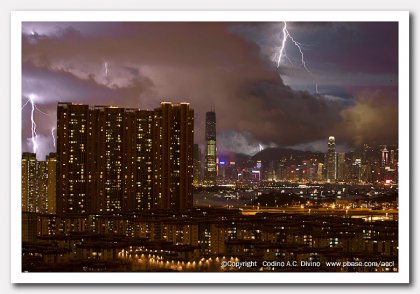 Красивые фотографии ночного Гонконга