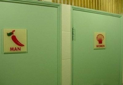 Прикольные туалетные указатели