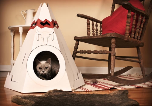 Картонный домик для кошек