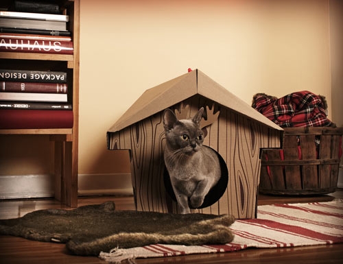 Картонный домик для кошек