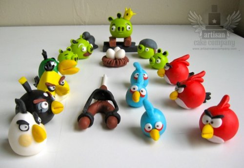 Украшения для тортов в виде фигурок из игры Angry Birds