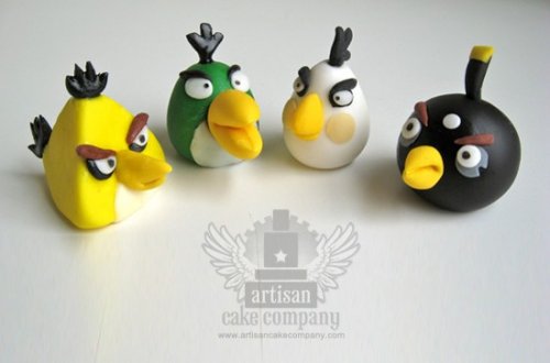 Украшения для тортов в виде фигурок из игры Angry Birds