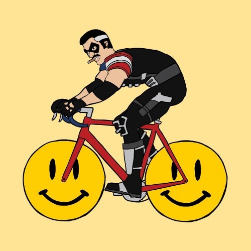 Герои комиксов на велосипедах