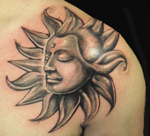 Прикольные татуировки на тему солнца