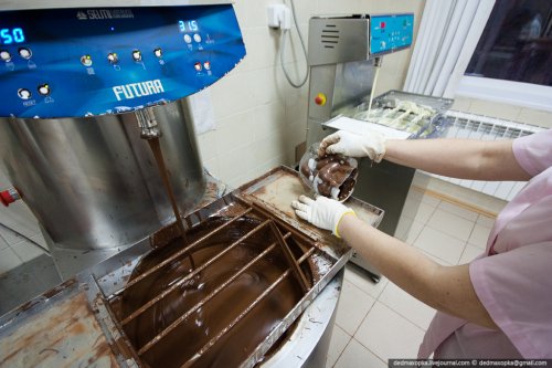 Как делают шоколадные конфеты