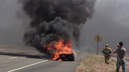 Lamborghini Aventador загорелся во время тест-драйва
