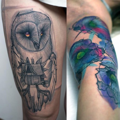 Татуировки-наброски Питера Ориша