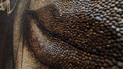 Потрясающая мозаика из более чем 1 млн кофейных зерен