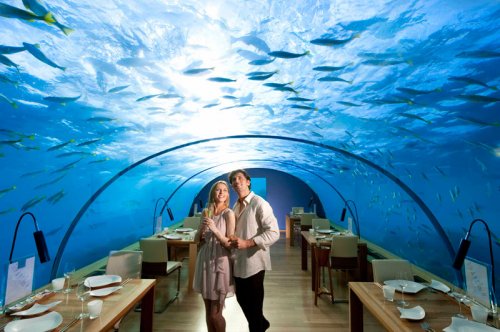 Уникальный подводный ресторан Ithaa на Мальдивах