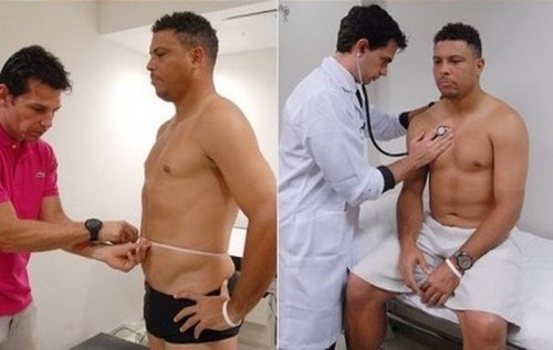 Похудевший Роналдо готовится к товарищескому матчу ветеранов футбола