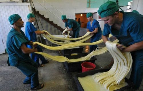 Процесс производства копченого сыра сулугуни (18 фото)