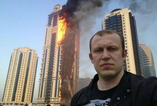 Пожар в высотном здании Грозный-сити (23 фото)