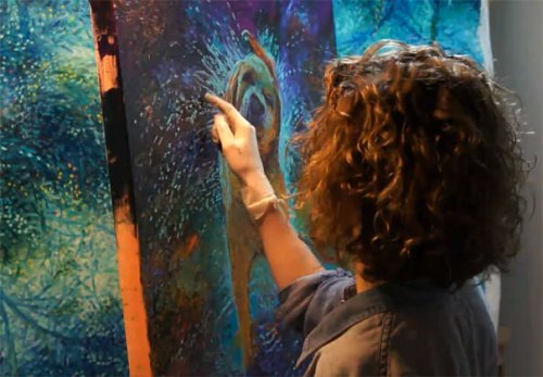 Великолепные картины Айрис Скотт, написанные пальцами (17 фото + 1 видео)