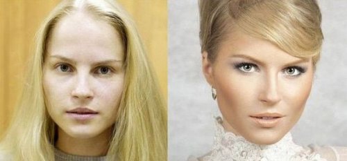 Женщины до и после нанесения макияжа (12 фото)