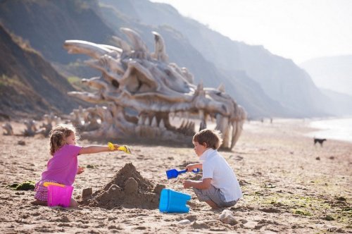 Огромный череп дракона на английском пляже (9 фото)