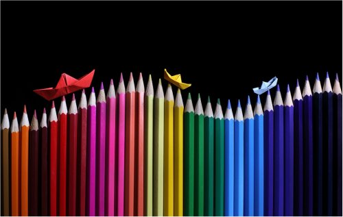 Цветные карандаши и бумага (5 фото)