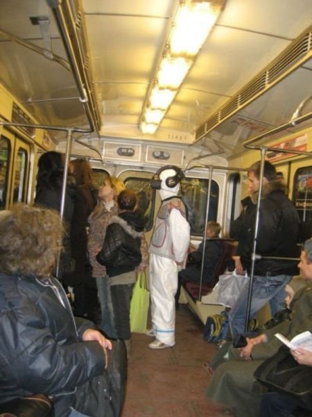 Странные пассажиры в общественном транспорте (34 фото)