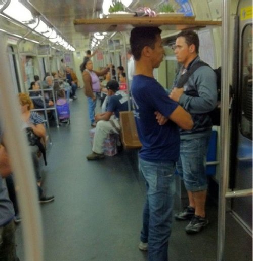 Странные пассажиры в общественном транспорте (34 фото)