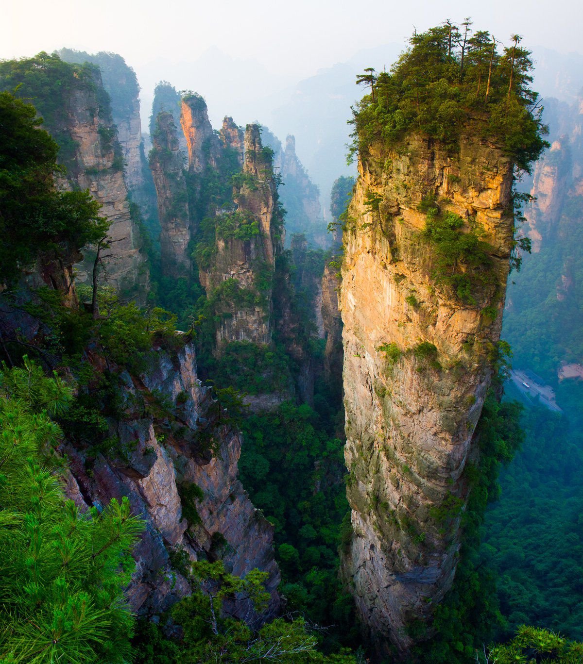 Самые инт. Национальный парк Чжанцзяцзе. Лесной парк Чжанцзяцзе. Горы Тяньцзи, Китай. Национальный Лесной парк Чжанцзяцзе (Zhangjiajie), Китай.