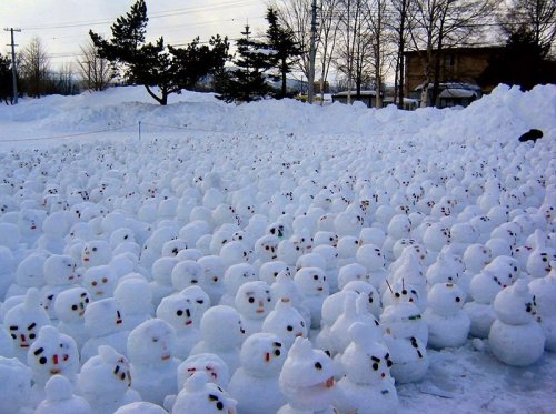 Снеговики и снежные бабы на любой вкус (20 фото)