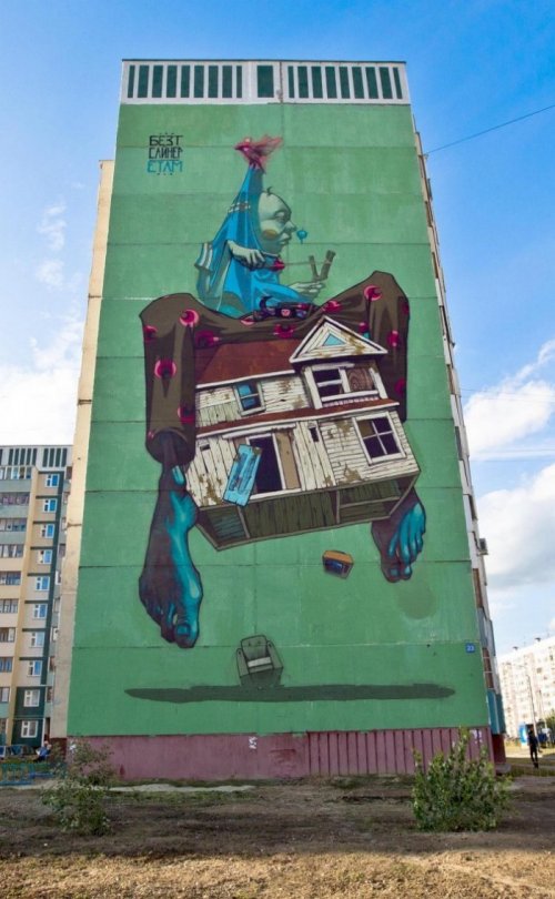 Сюрреалистический стрит-арт польского дуэта Etam Cru (14 фото)