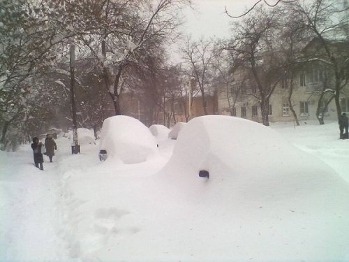 Снежный апокалипсис в Ростове-на-Дону (33 фото)
