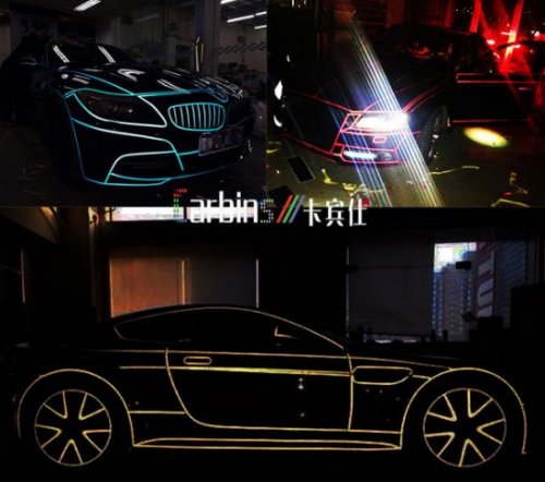 Новое увлечение в Китае: светоотражающие суперкары в стиле фильма Трон (10 фото)