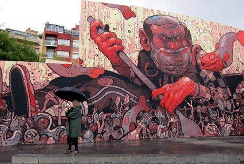 Уличные работы испанского художника Aryz (25 фото)