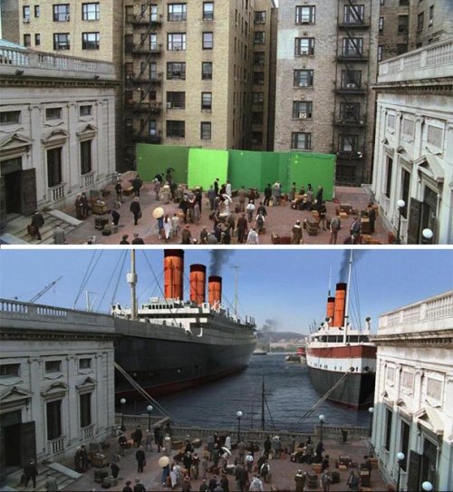 Кадры из известных фильмов и сериалов до и после добавления спецэффектов (44 фото)