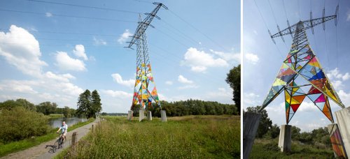 Студенты-художники превратили высоковольтную башню в арт-объект (7 фото)