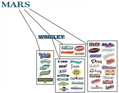 Крупнейшие производители продуктов питания и контролируемые ими компании (11 фото)