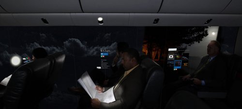 Через 10 лет пассажиры смогут наслаждаться панорамными видами неба в самолётах без окон (5 фото)