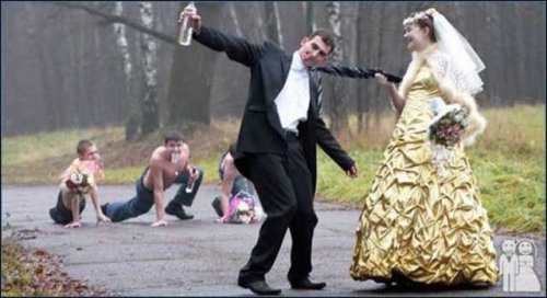 Забавные и странные свадебные снимки (24 шт)